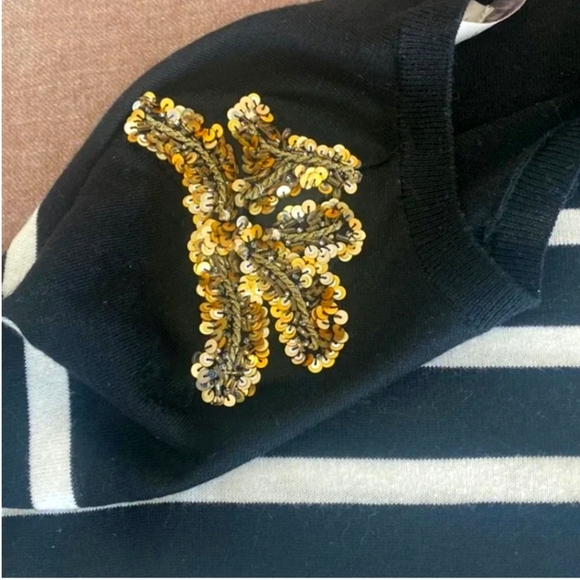 Ann Taylor LOFT Embellished Striped Sweater Top - Picture 3 of 5